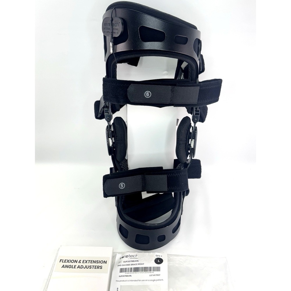 Coretech 845 OA Hinged Knee Brace Right Large SUP2079BLKRL Unloader Support